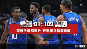 2023世界盃男籃小組賽程比分-希臘81比109美國